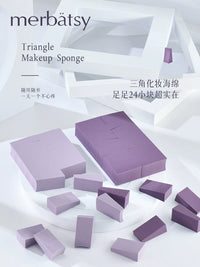 MERBATSY24 Non-Latex Makeup Sponge Set - Wet & Dry Use, Triangle & Teardrop Blenders for Foundation, Concealer, Powder