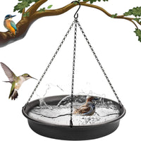Detachable Plastic Bird Bath and Feeder for Balcony Railing, Hanging Bird Feeder