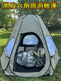 Hexagonal Pop-Up Camping Tent with UV Protection and Insect Screen for Beach, Picnic, and Outdoor Activities