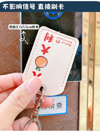 Teardrop/Rectangle Access Card Holder with Keychain for Elevator/NFC Cards