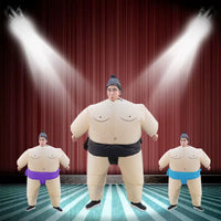 Inflatable Sumo Wrestler Costume for Adults and Kids - Funny Halloween Party Outfit