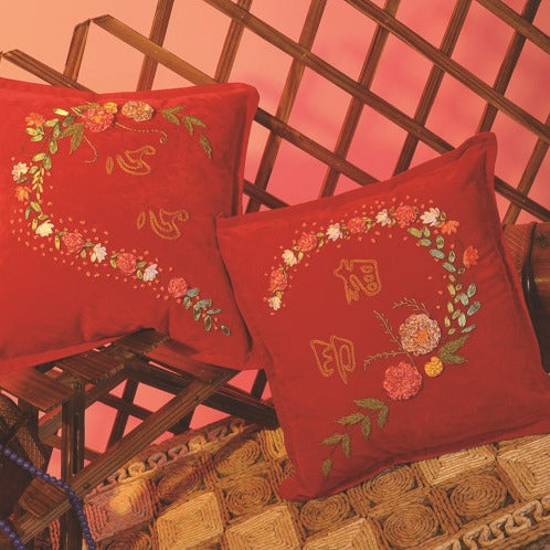 DIY Ribbon Embroidery Cushion Kit for Wedding & Home Decor