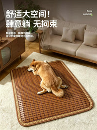 Golden Retriever Large Dog Cooling Mat Tear-Resistant Bamboo Pet Bed for Summer