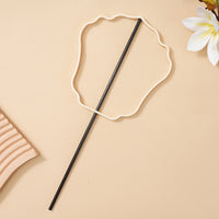 Chinese Style DIY Handheld Fan Frame Kit with ABS Ribs and Black Handle