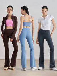 OSYO Women's High-Waisted Flare Leg Yoga Pants with Quick-Dry Fabric