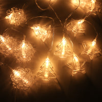 Christmas LED Photo Clip String Lights with Snowflake & Star Shapes, Battery Operated for Wall Decor