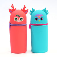 Retractable Unicorn Silicone Pencil Case with Zipper