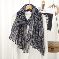 Bali Yarn Zebra Print Scarf for Women, Thin Headscarf, Travel Photo Silk Scarf