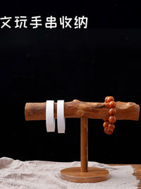 Minimalist Solid Wood Bracelet & Necklace Display Stand for Jewelry and Hair Ties