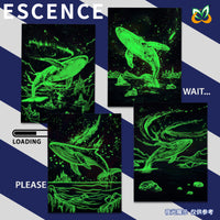 Whale Series Luminous Scratch Art Painting Kit for Adults, DIY Decompression Room Decor Canvas