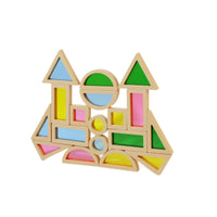 Montessori Acrylic Rainbow Stacking Blocks for Sensory Balance Training and Creative Play