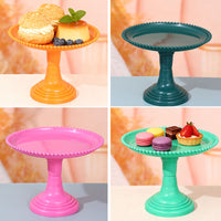 Beaded Edge Pedestal Cake Stand Fruit Plate, Nordic Style Dessert Snack Tray for Living Room