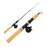 Ice Fishing Rod Lure Shrimp Rod Winter Fishing Pole with Wooden Handle