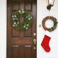 Christmas Eucalyptus Berry Wreath for Front Door Decor