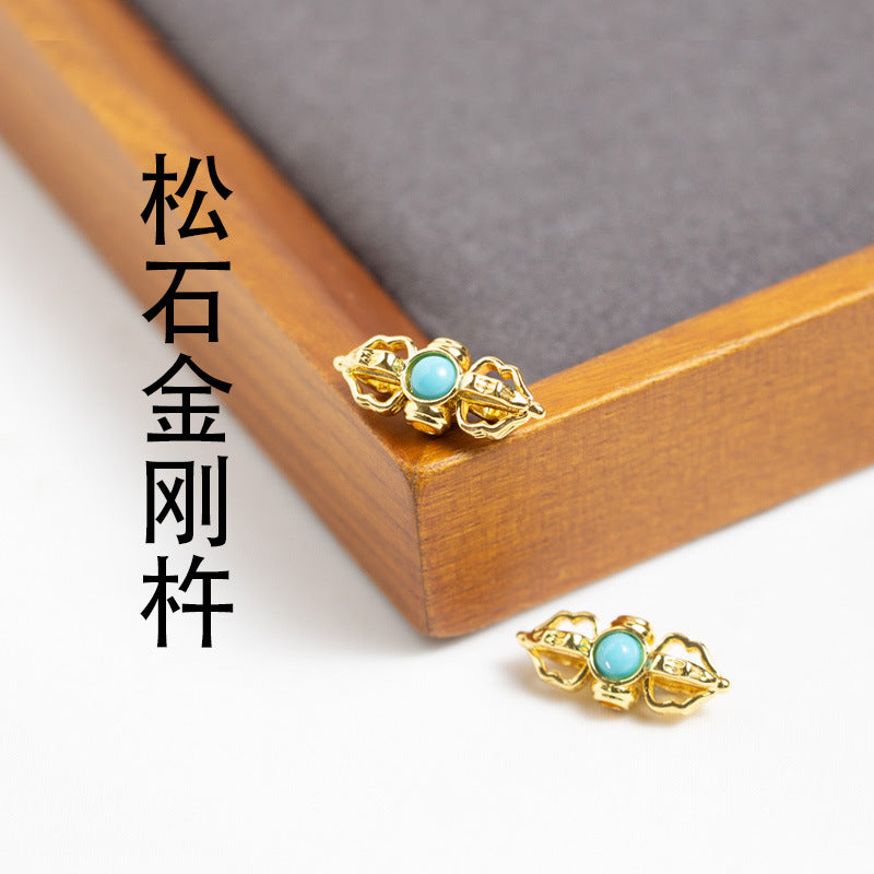 Vajra Dorje Phurba Turquoise Bead Back Cloud Pendant for Bracelets and Mala