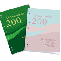 A4 American Style Thin Crisp Notebook, 200 Pages, Tearable Loose-Leaf, High Aesthetic Value for Students and Exam Prep