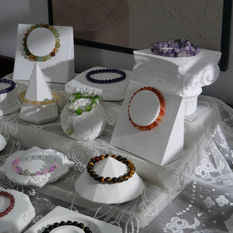 Plaster Jewelry Display Stand for Bracelets, Bangles, and Crystal Collections