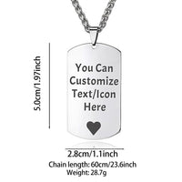 Customizable Stainless Steel Dog Tag Photo Pendant Necklace for Men and Women