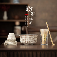 Handmade Ceramic Matcha Bowl Set with Whisk Stand and Accessories