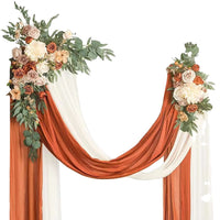 Wedding Arch Floral Arrangement Set with Artificial Flowers and Oxford Cloth Decor