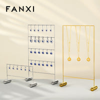 FANXI Mirrored Metal Jewelry Display Stand for Earrings and Necklaces