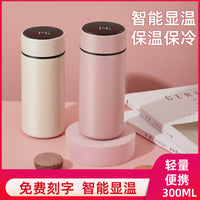 Smart Stainless Steel Insulated Water Bottle with Temperature Display, Portable Tea Infuser Mug for Women