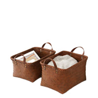 Handwoven Imitation Rattan Storage Basket for Laundry and Sundries