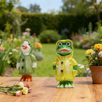 Outdoor Garden Resin Duck Frog Figurines for Home Desktop Patio Lawn Decor
