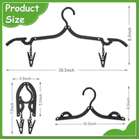 Foldable Travel Hanger with Clips, Portable Non-Slip Clothes Drying Rack for Outdoor and Business Trips