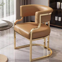 Hair Salon Styling Chair with Gold Plated Base, PU Leather Swivel Recliner for Barber Shops
