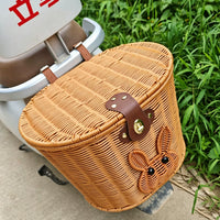 Electric Bicycle Rear Basket with Lid and Straps - Storage for Helmets and Groceries