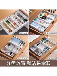 Japanese Style Expandable Drawer Organizer for Desk, Snacks, Toys, Cosmetics, Kitchen Cabinets