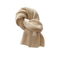Korean Style Solid Color Knitted Scarf for Autumn/Winter, Versatile Warm Neck Warmer for Students & Couples