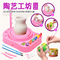 Kids' Electric Pottery Wheel Kit with Clay and Tools for DIY Crafting