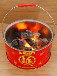 Portable Charcoal Brazier with Grill Grate for Outdoor Heating and BBQ
