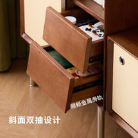 Solid Wood Sideboard Mid-Century Modern Living Room Tea Cabinet Bauhaus Dining Room Storage Cabinet Small Apartment Organizer
