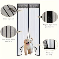 Magnetic Screen Door with Anti-Mosquito Mesh for Summer, Living Room, Bedroom, Kitchen