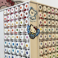Large Capacity Transparent Perler Bead Storage Box with Rotating Display Stand