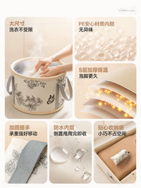 Foldable Portable Foot Spa Bucket for Travel and Home Use, Thickened Insulated Foot Bath Basin