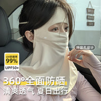 Ice Silk UV Protection Face Mask for Women - Breathable Outdoor Sun Protection Face Covering