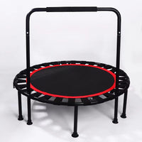 Foldable Indoor Mini Trampoline with Adjustable Handrail for Kids and Adults, Fitness Rebounder
