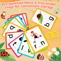 Educational Flashcards for CVC Words & English Phonics - Kids Learning Cards 3-6 Years