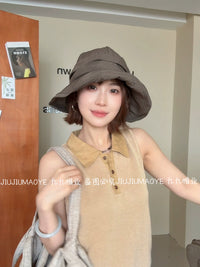 Lightweight Breathable Quick-Dry Fisherman Sun Hat with Pleated Design and Wide Brim