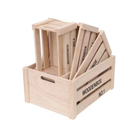 Wooden Storage Box with Handles, Large Capacity Rectangular Organizer for Home and Supermarket
