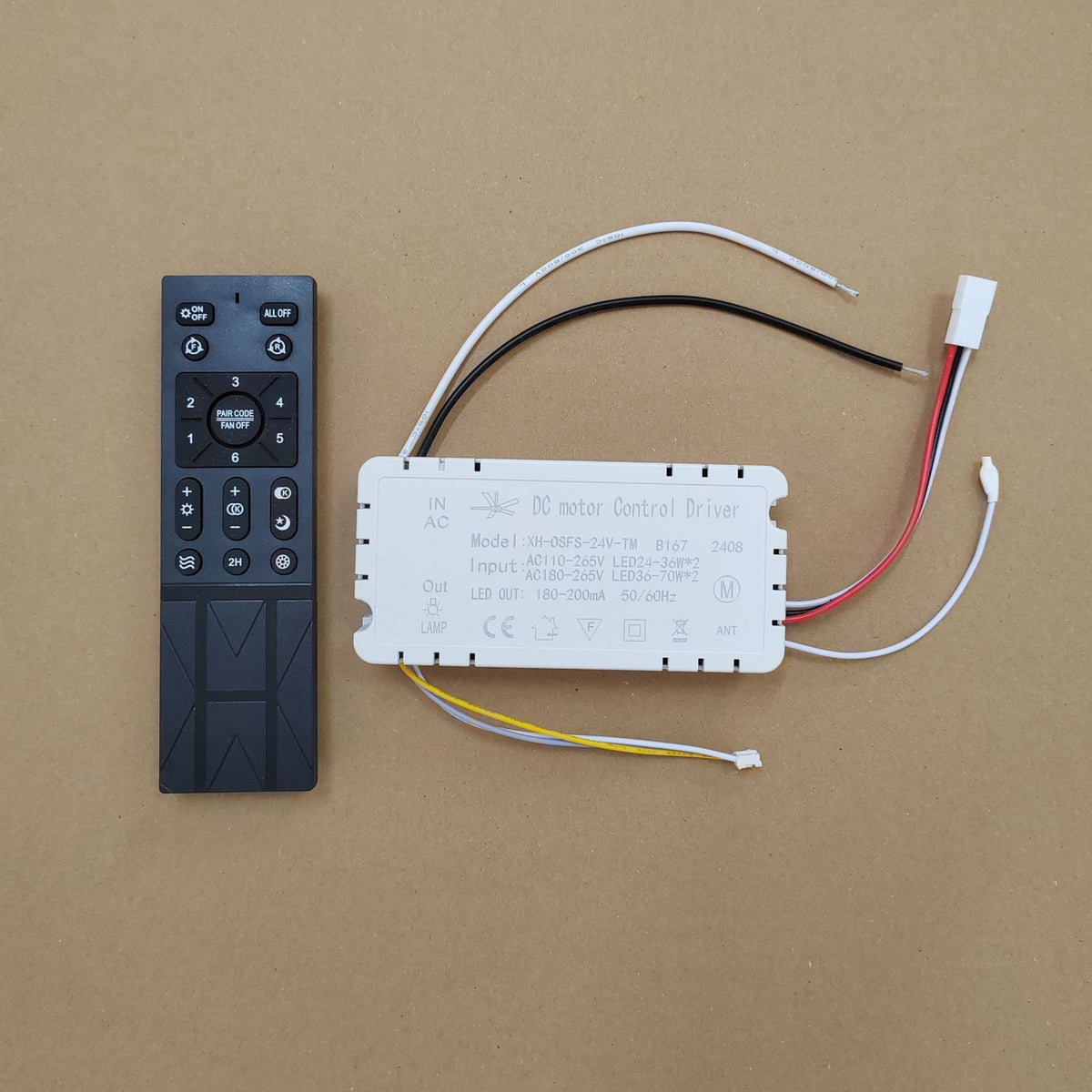 Brushless DC Motor Controller and Remote for Bedroom Ceiling Fan Lights