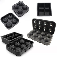 Silicone Ice Cube Tray Molds for Spheres and Cubes, 4/6/8 Cavities, with/without Lid