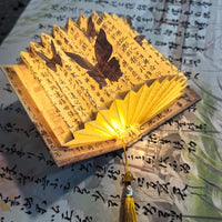 Chinese Style Butterfly Paper Carving Fan-shaped Book Lamp Creative Folding DIY Night Light Ornament