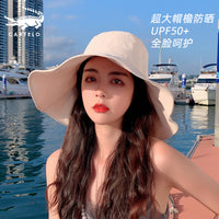 Women's UV Protection Sun Hat with Wide Brim and Windproof Lanyard for Summer Outdoor Activities
