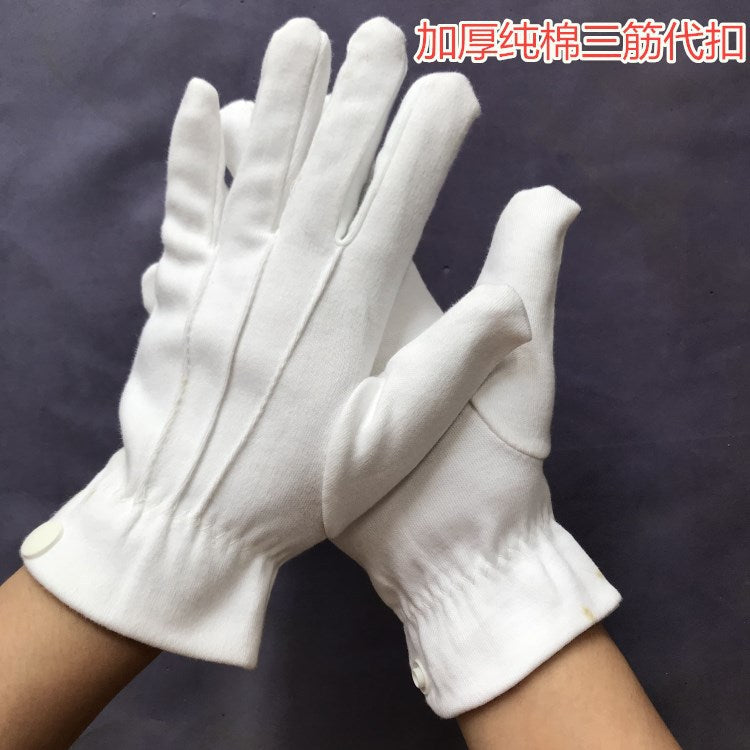 Cotton/Polyester Three-Seam Snap/No-Snap Etiquette Gloves for Drivers & Conductors