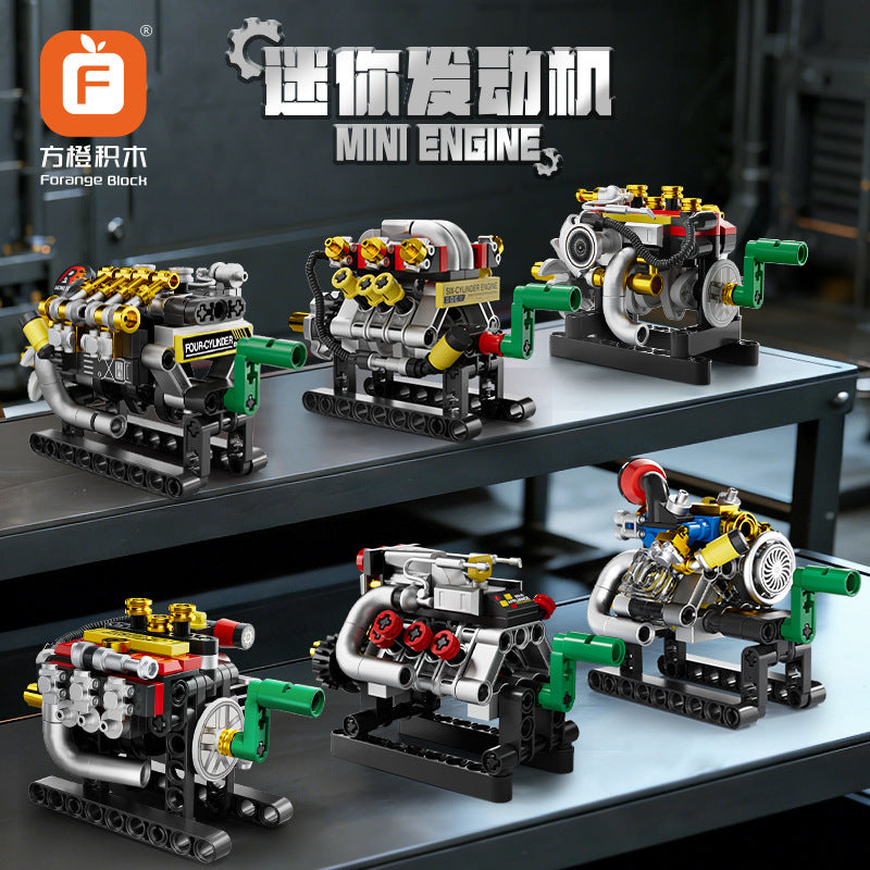 Mini Engine Building Blocks Set - DIY Creative Assembly Toy for Boys